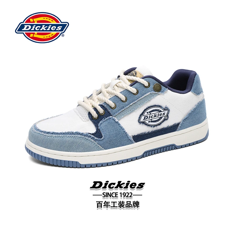 Dickies板鞋男款2025秋季新款透气牛仔蓝男鞋休闲鞋女潮流运动鞋