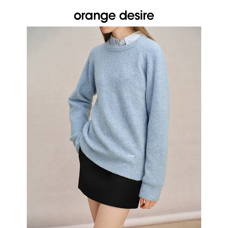 orange desire宽松套头毛针织毛衣秋新慵懒OD2DAKZA056
