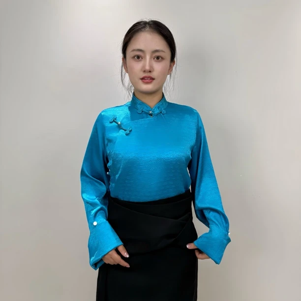 12色衬衣女藏式民族风藏袍内搭衬衫春夏藏装