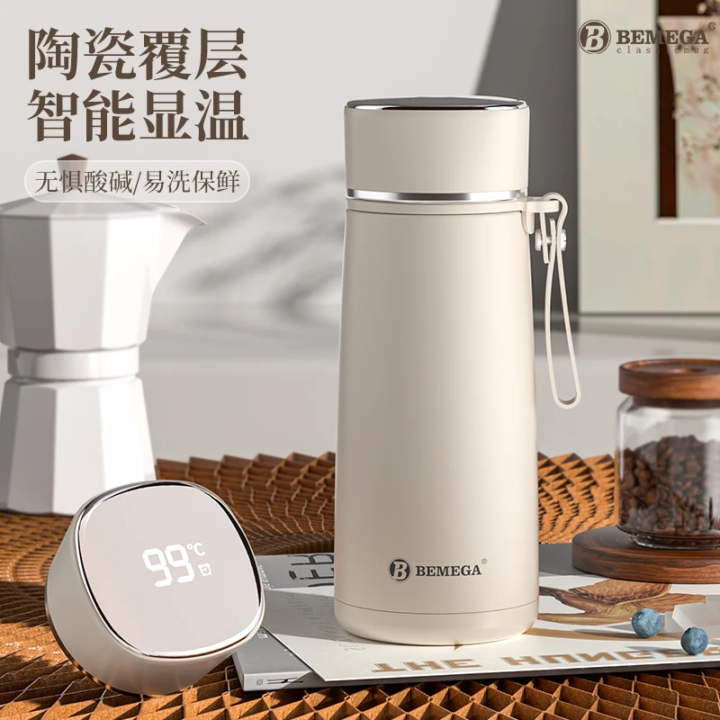 Bemega保温杯女生男2025新款高颜值大容量陶瓷内胆便携泡茶水杯子