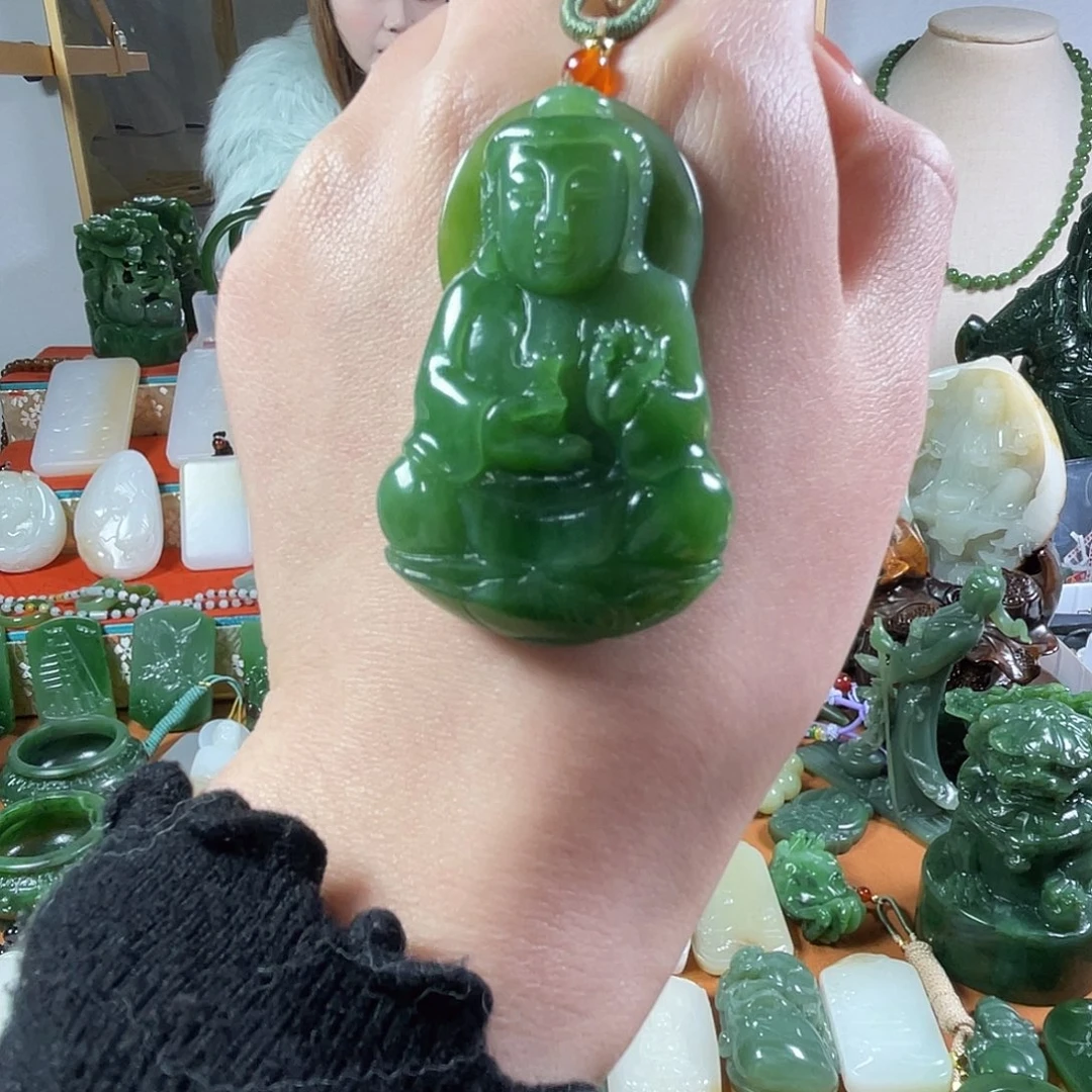 和田玉（碧玉）未镶嵌挂件和田玉俄罗斯碧玉