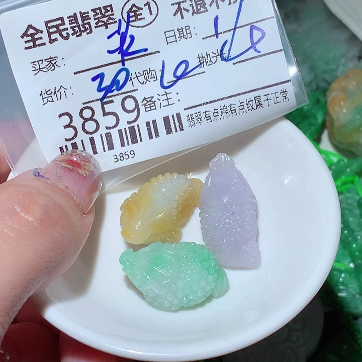 炎***姐翡翠未镶嵌颈饰在