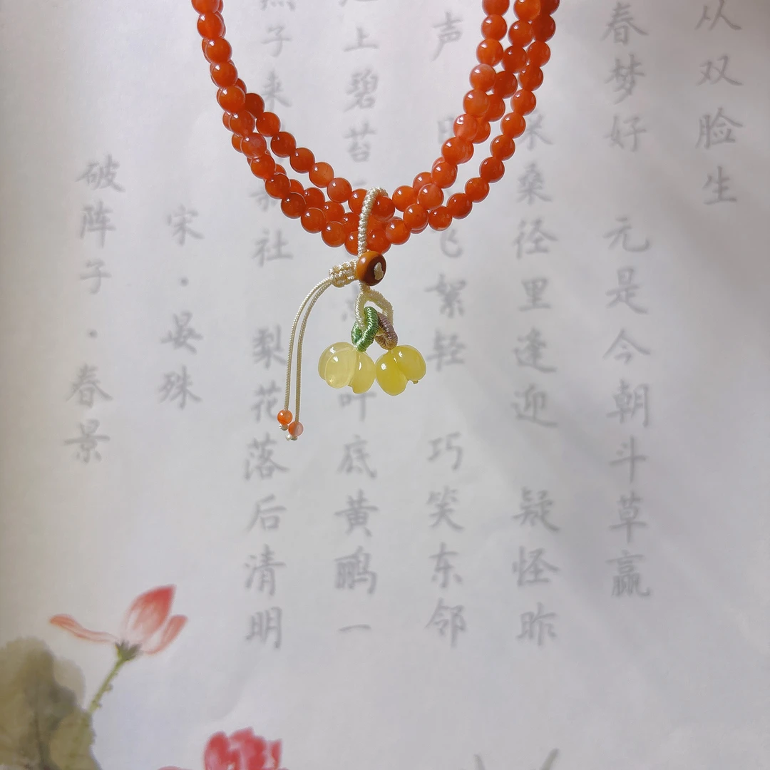 天然金桂花小滴溜双花朵手工编织手链项链挂件活扣提溜可打开百搭