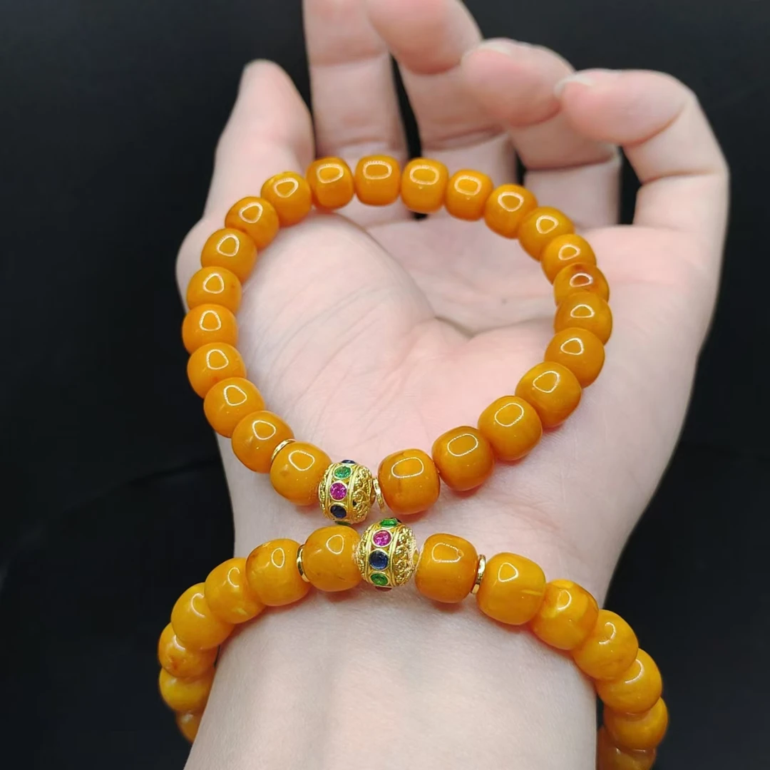 【康康严选】蜜蜡DIY老型珠单圈手串M7【多样性发其一】约8mm+