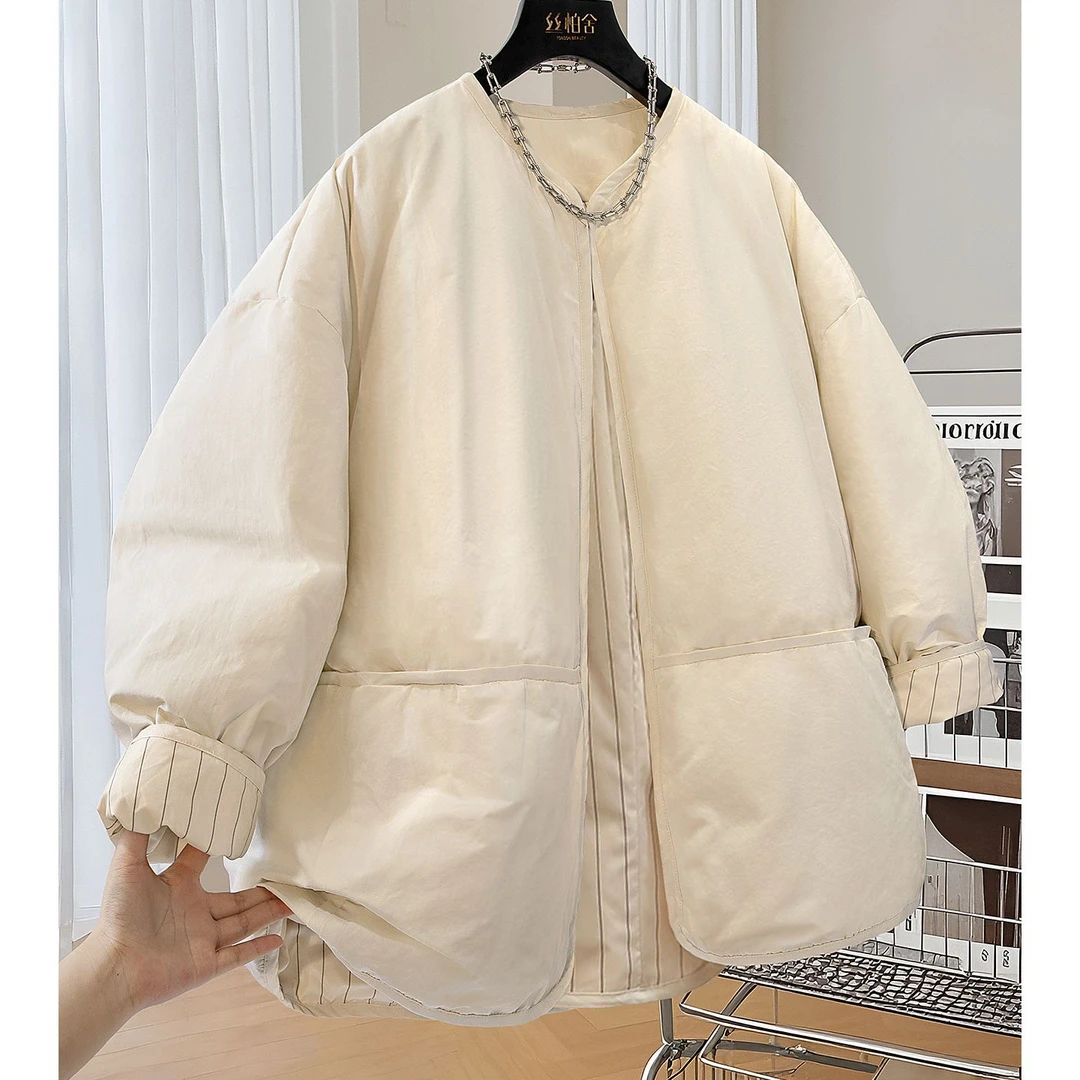 全额运补2025冬季新款女装棉气质简约宽松款显瘦外套圆领棉服