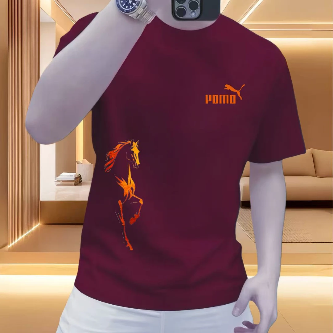 重磅纯棉男版新款潮牌短袖打底衫时尚百搭圆领男上衣