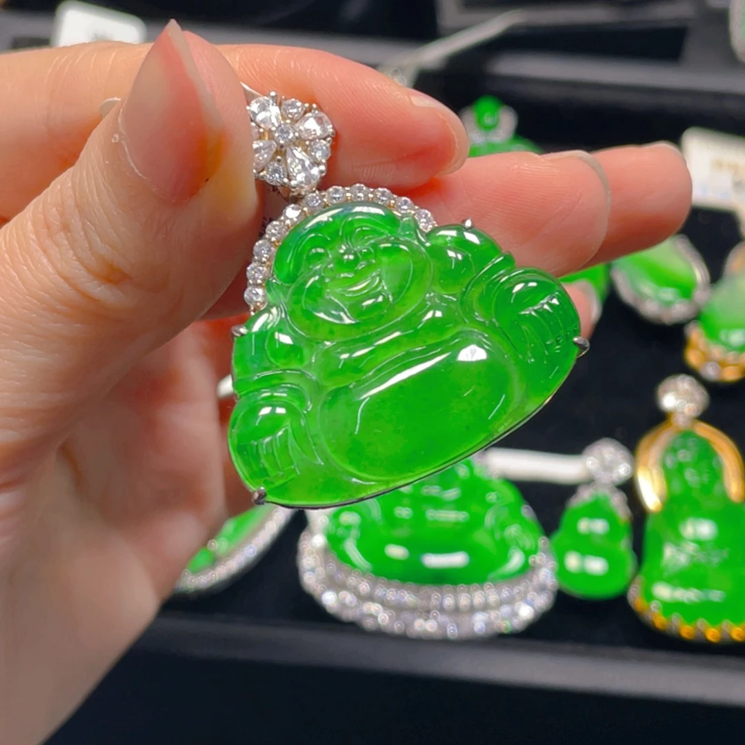 翡翠银S925镶嵌吊坠(不含链)