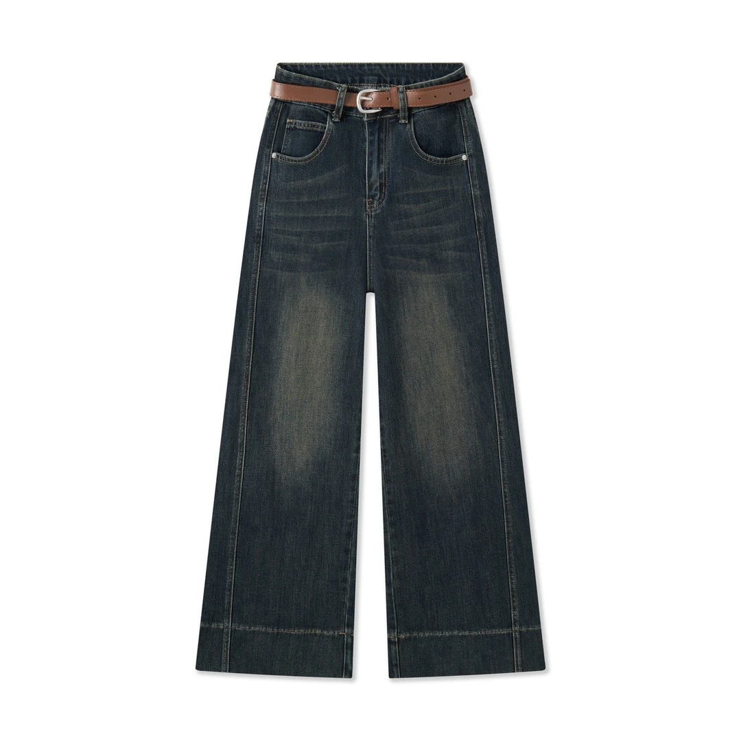 【运费险】大码牛仔裤女新款高腰直筒小个子九分窄版阔腿裤