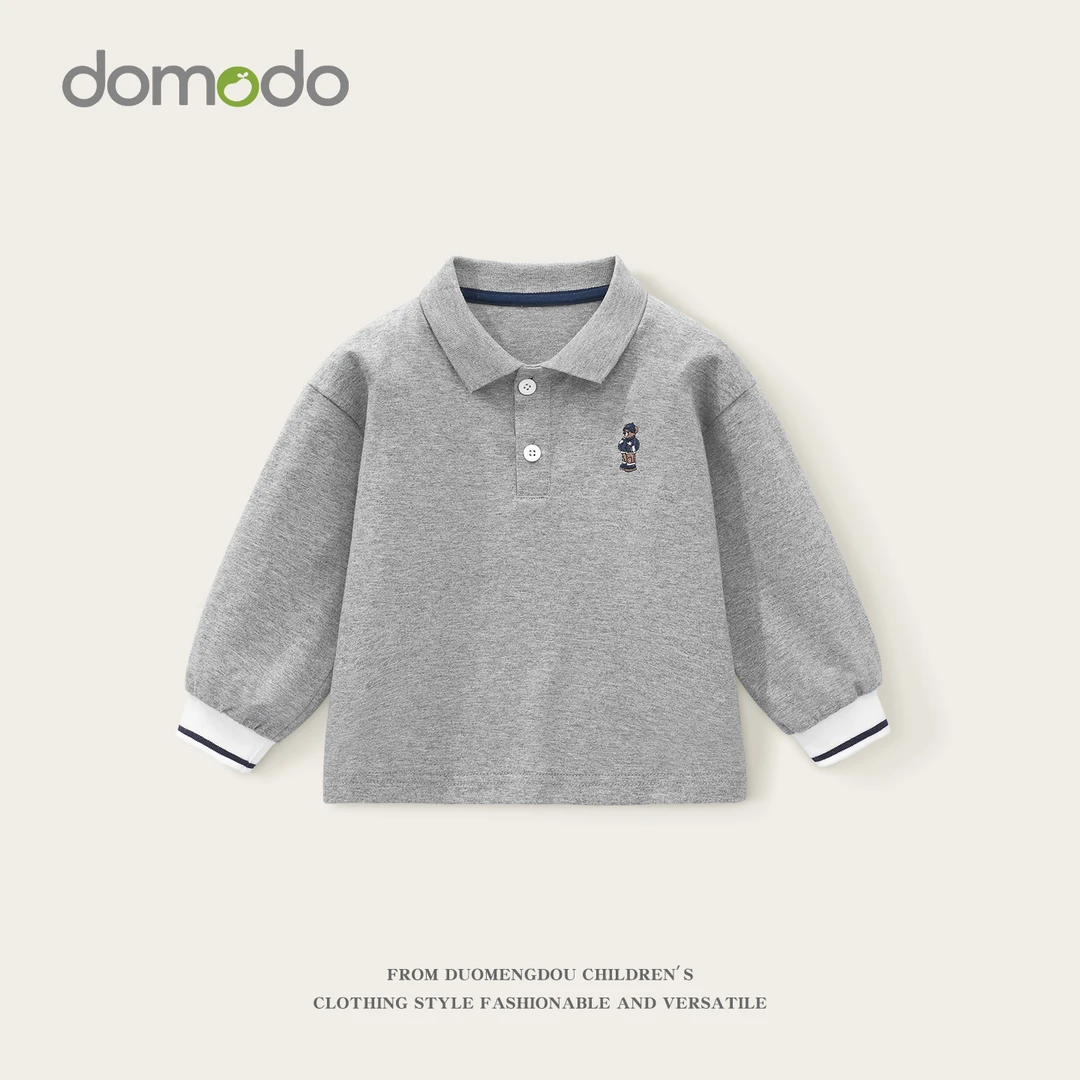 男童长袖POLO衫2025秋季新款宝宝秋装T恤婴幼儿洋气时髦打底衫
