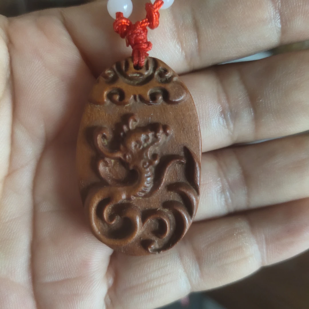 桃木十二生肖吊坠龙