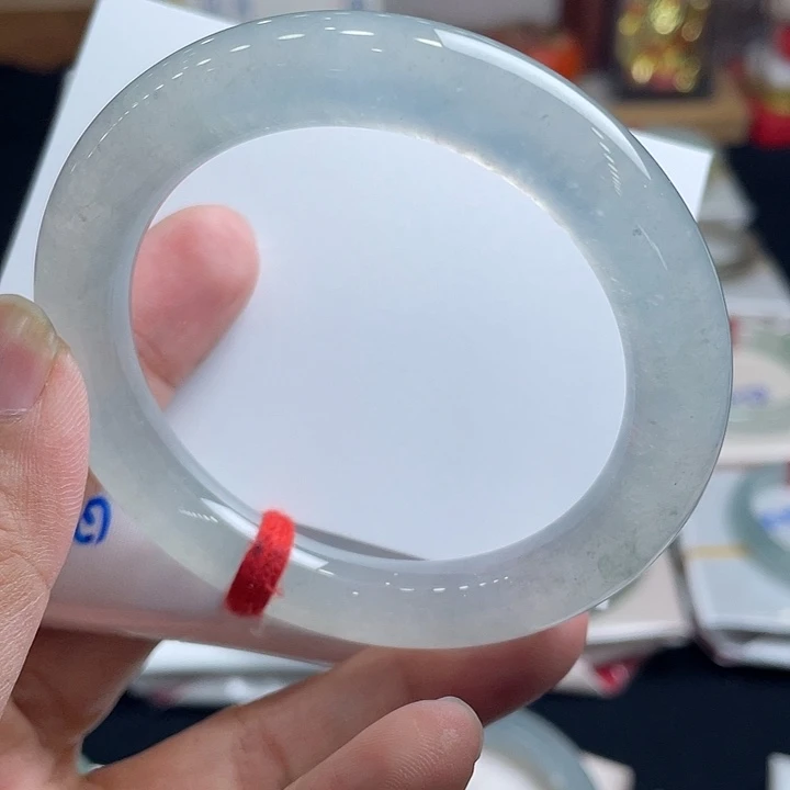未镶嵌手镯翡翠54.8圆条冰透起光