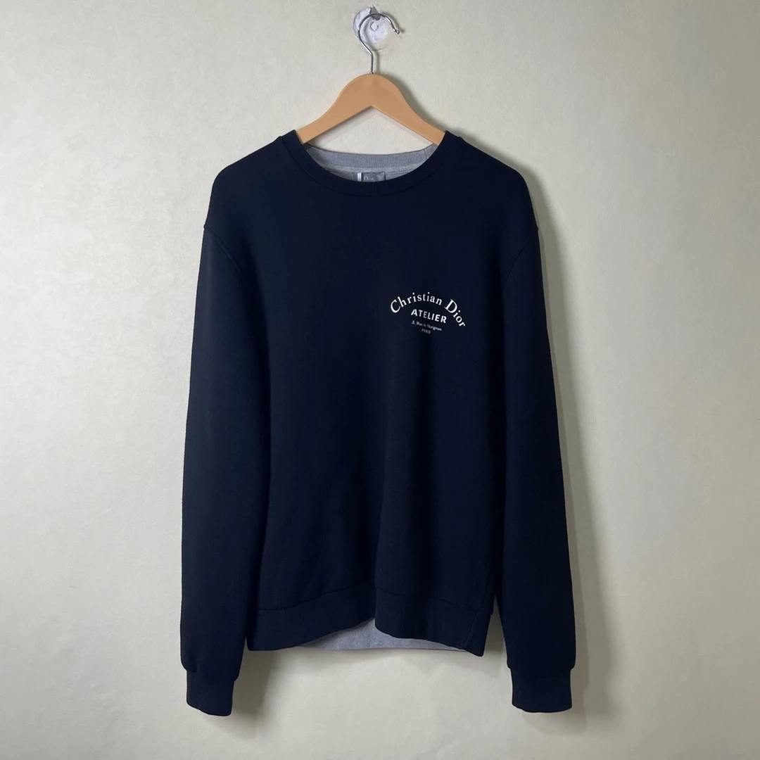 99新 DIOR/迪奥 99新 DIOR/迪奥 黑色标语印花logo圆领卫衣/M码