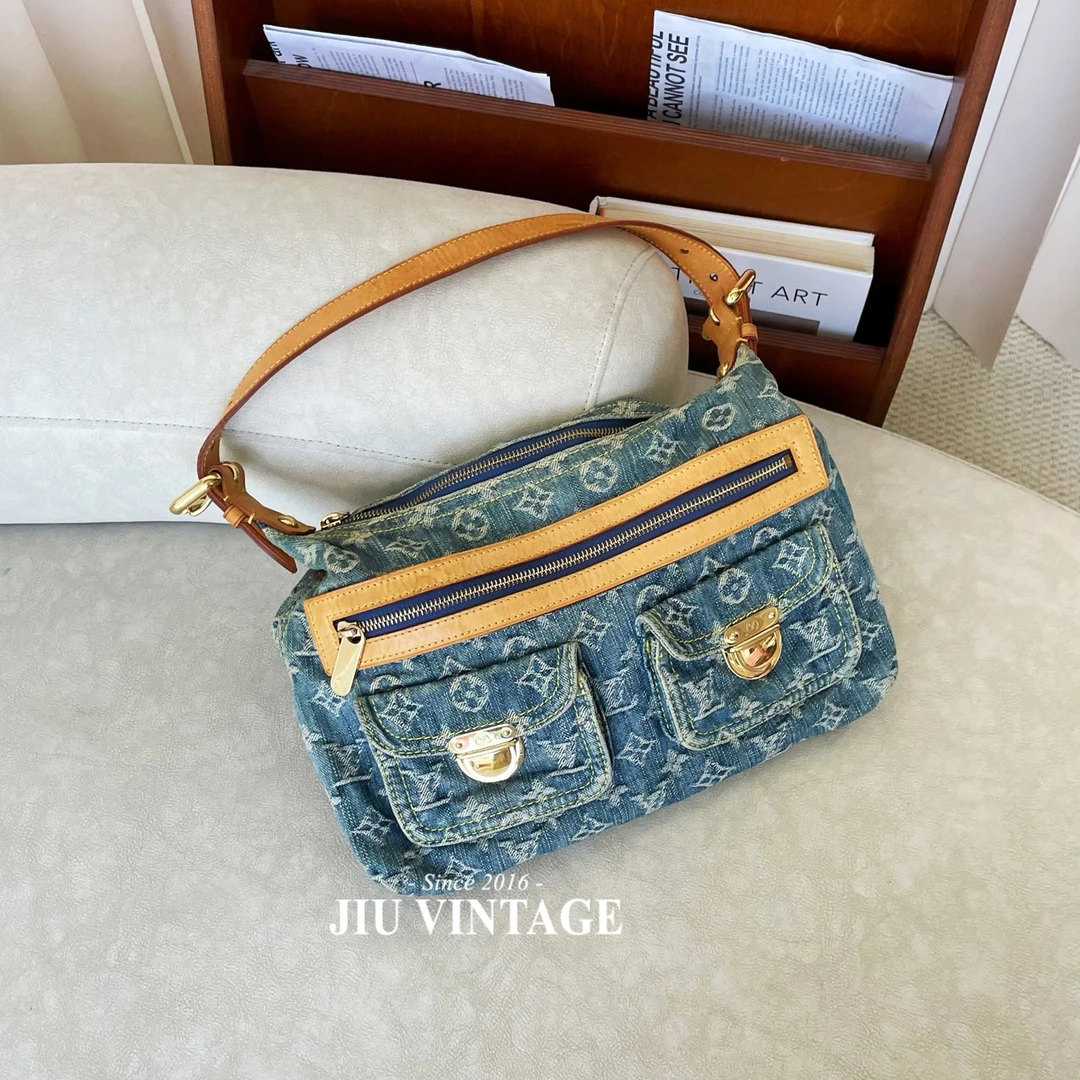 99新 LouisVuitton/路易威登 蓝色丹宁baggy小号 JM14TH79-0004