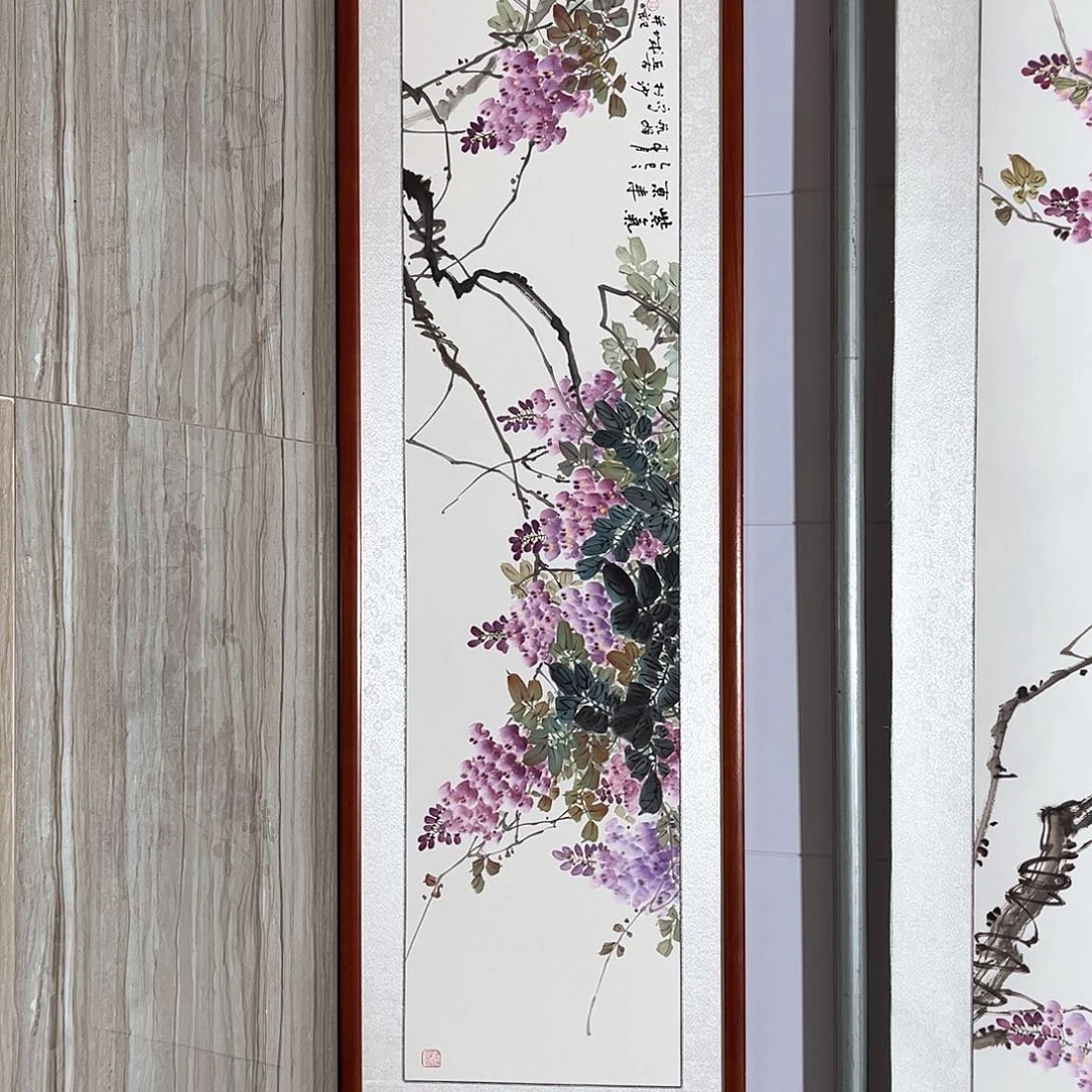 国画书画作品带框163×48