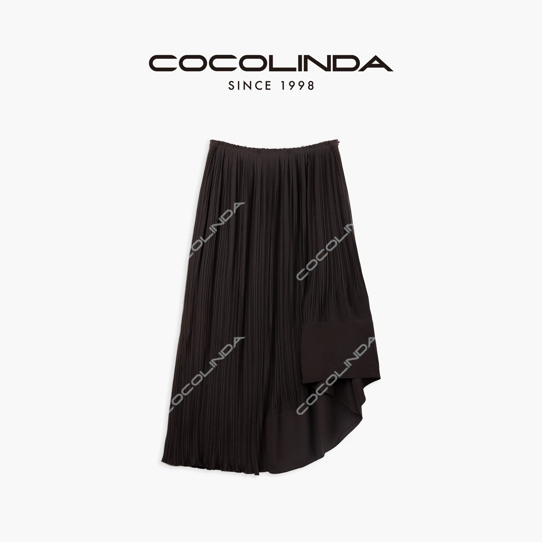 COCOLINDA琳达推荐 "法式浪漫”轻奢气质不对称百褶半身裙 Q1624