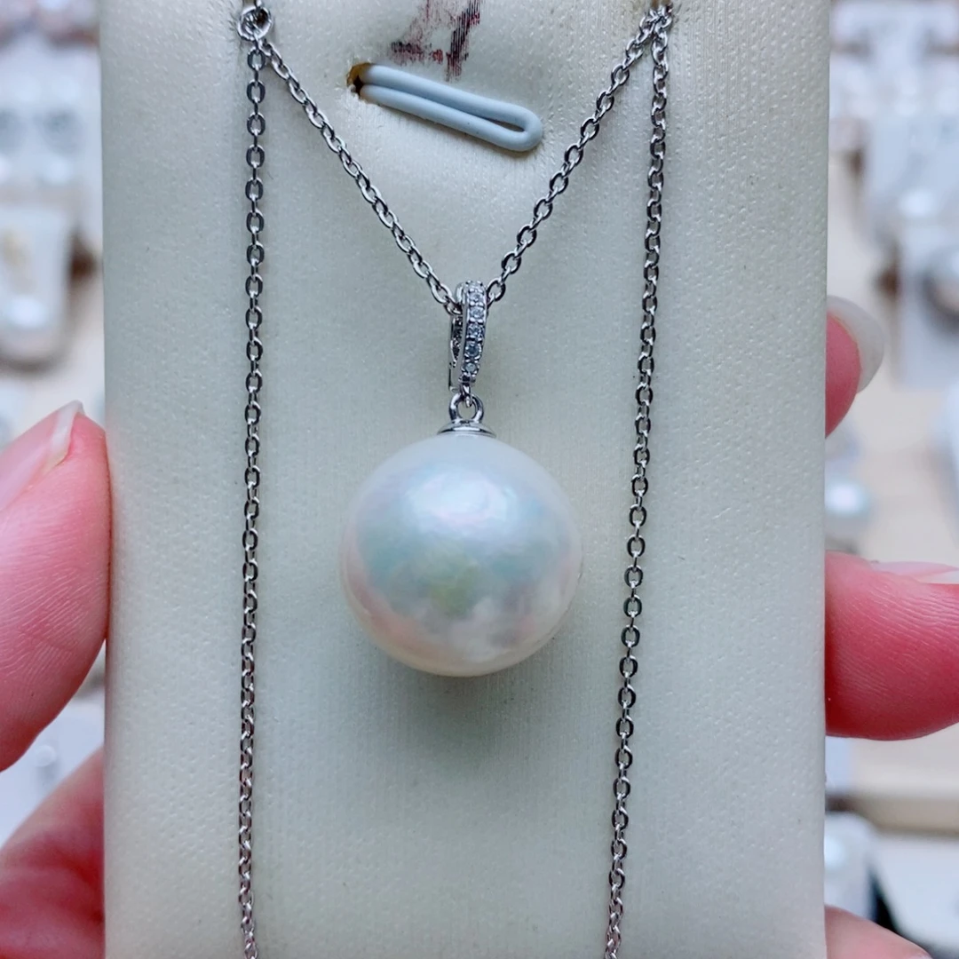 红***闪吊坠(赠链)银S925镶嵌淡水珍珠