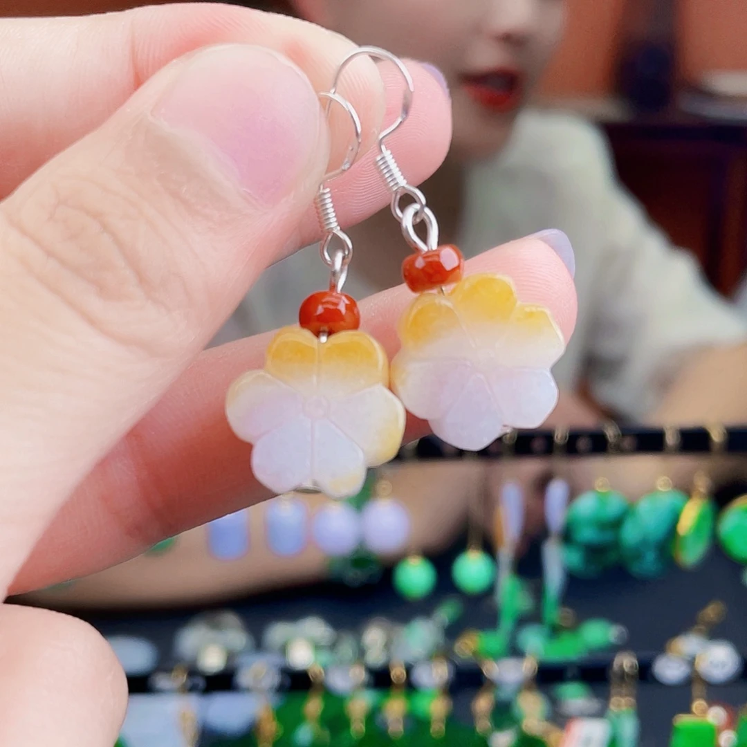 翡翠未镶嵌耳饰饰品