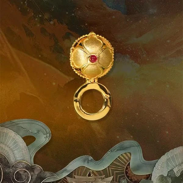 18K新中式吊坠万能扣项链扣头佛公万配件DIY百搭古法宫廷风高级感