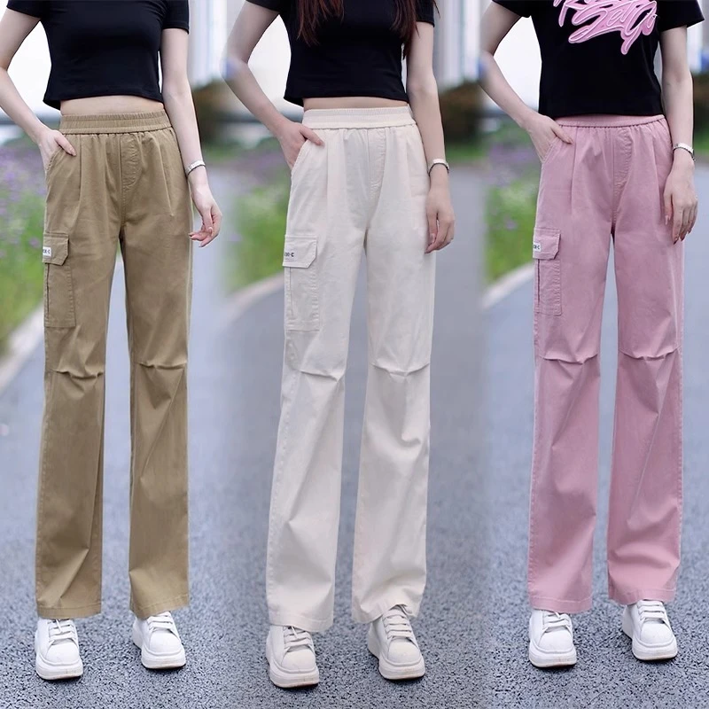 薄款防嗮窄版阔腿工装裤女2025夏季新款流行百搭显瘦直筒休闲裤