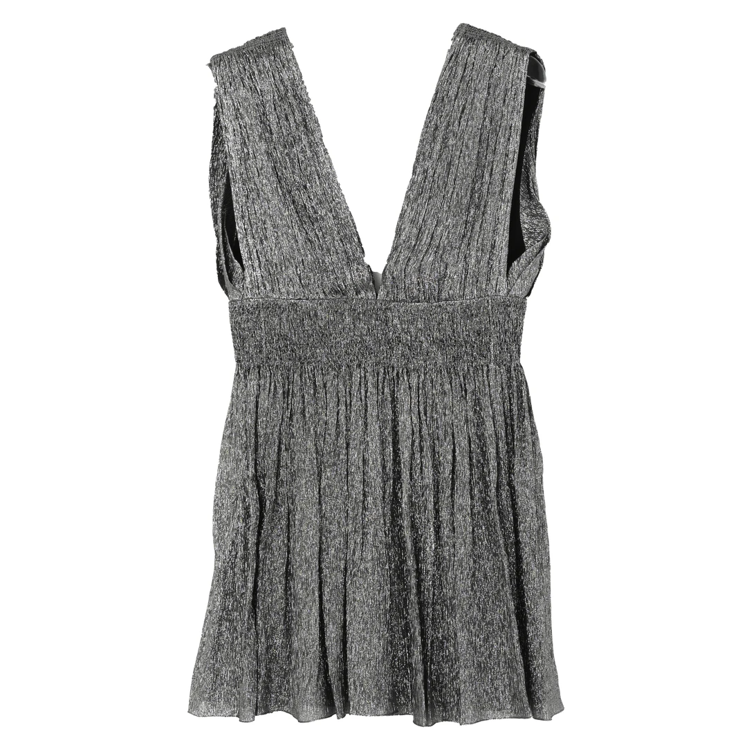 SAINT LAURENT 圣罗兰 女士灰色修身无袖连衣裙17957409489837310