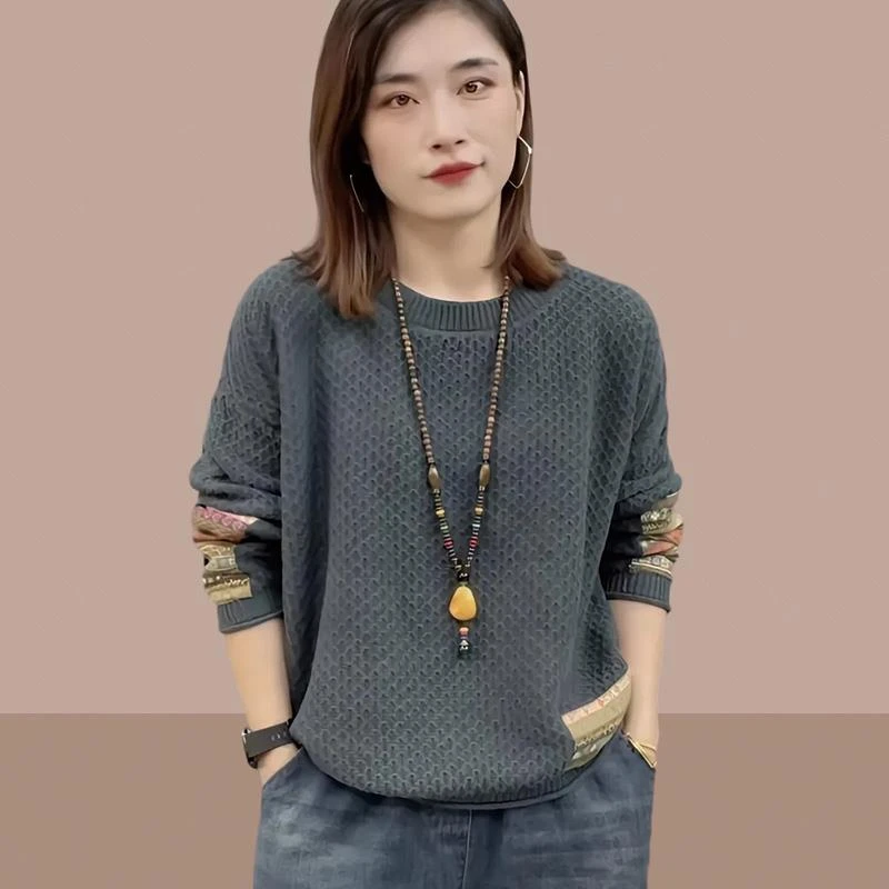 2025早春秋季新款女士针织衫毛衣女装大码女装长袖洋气减龄上衣