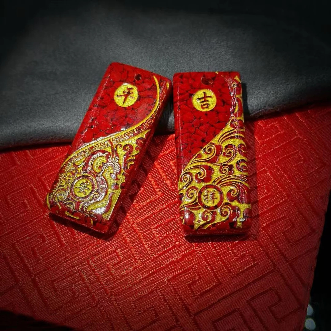 天然辰砂【缪老师严选】SJ1656 晶体吉祥牌吊坠 多样性发其一