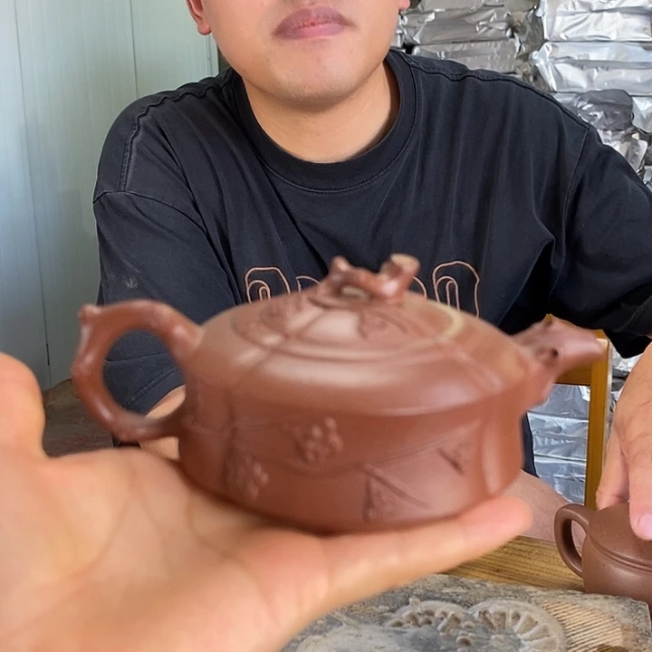 觉***者茶壶紫砂底槽清梅花周盘150左右的容量