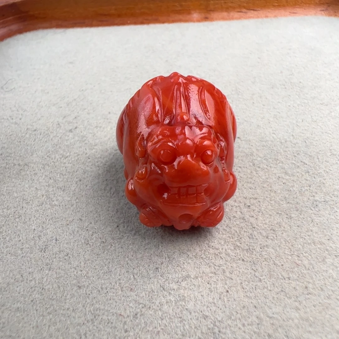 南红玛瑙未镶嵌（通孔大貔貅22*18*15mm
