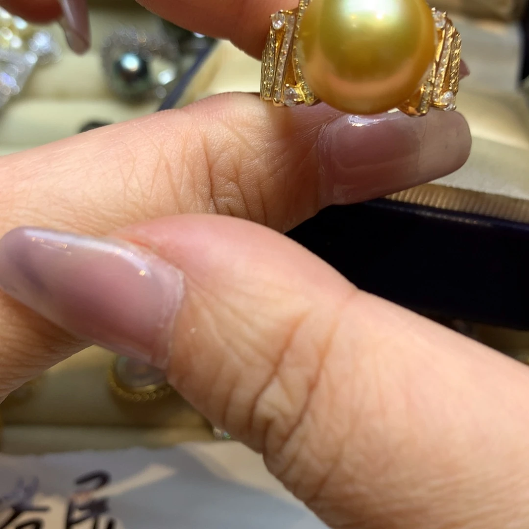 银S925镶嵌戒指海水珍珠