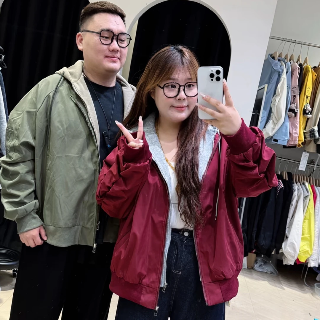 【胖胖卿】大码情侣假两件夹克