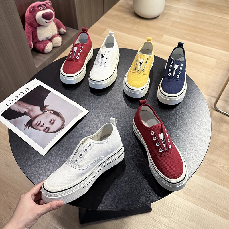 洛姐【范小洛】一脚蹬德训鞋+6cm内增高百搭休闲运动鞋女厚底德训鞋