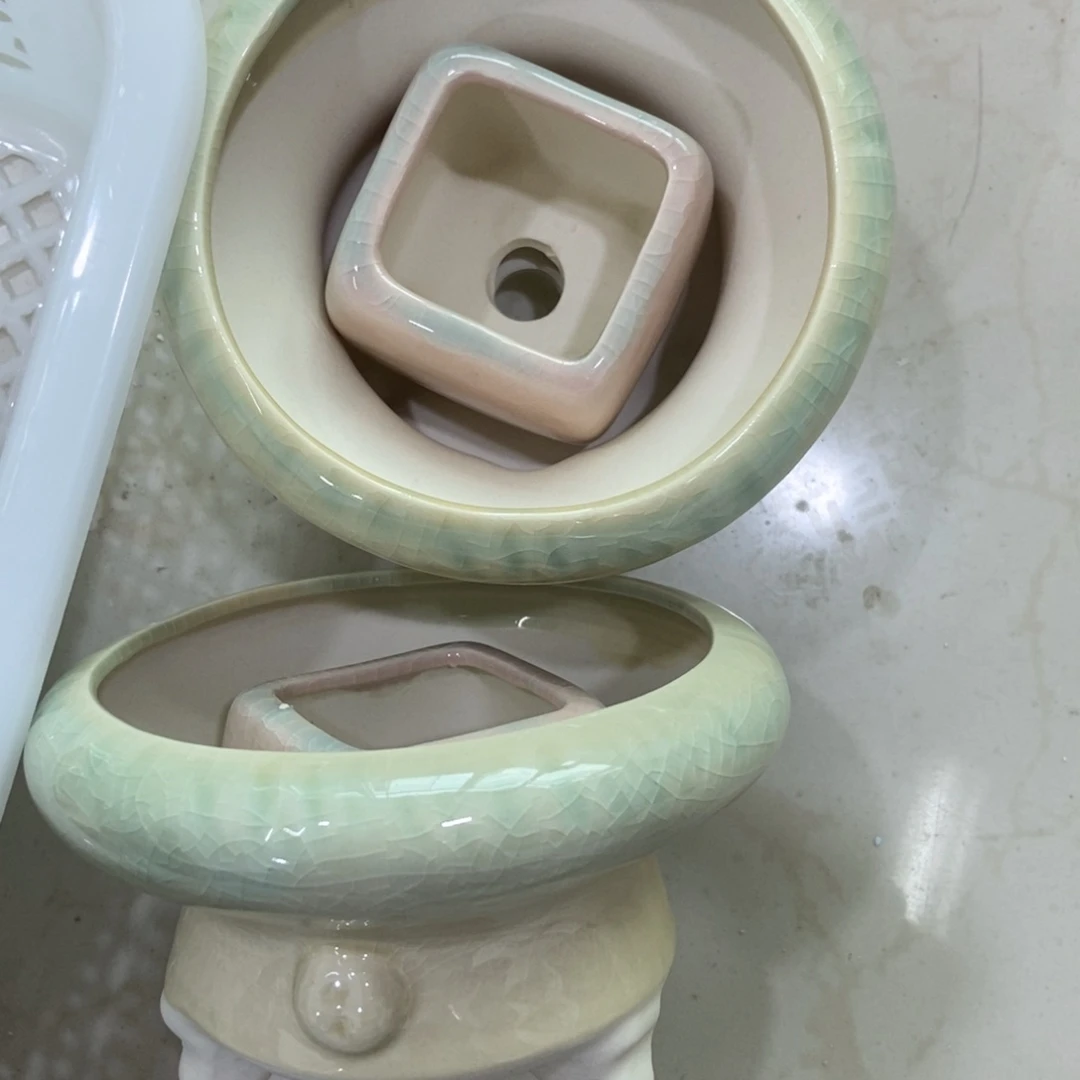 红陶高温陶瓷花盆瑕疵