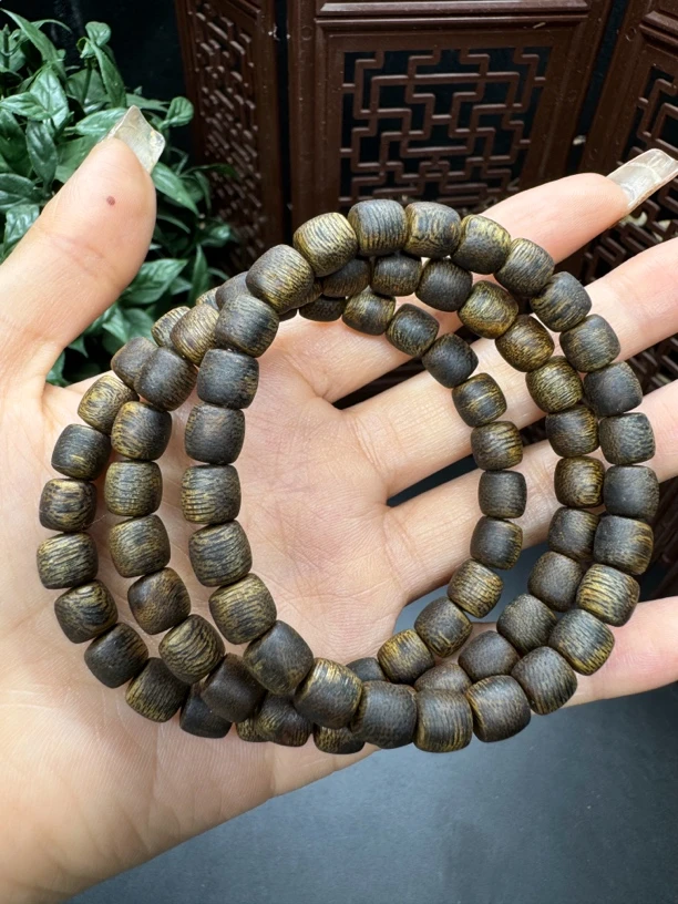 沉香【沉古轩】鼓珠单圈 7mm 5克➕ 高货手串多样性发一