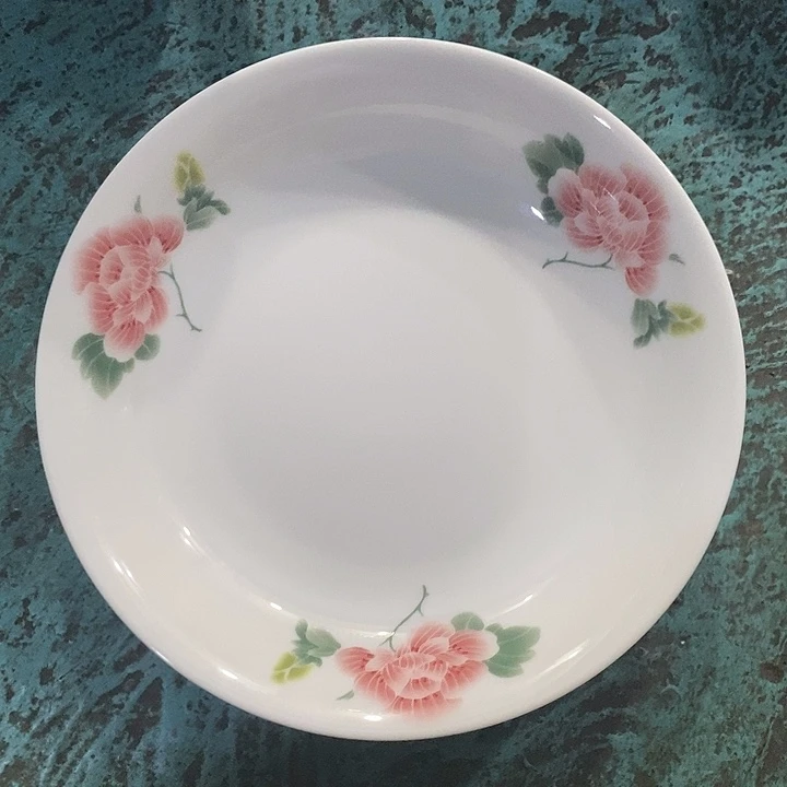 摆件8寸釉下五彩芙蓉花窝盘