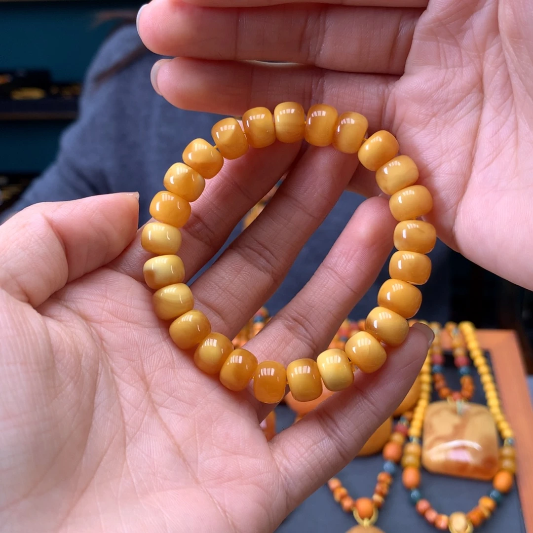 蜜蜡未镶嵌手串天然