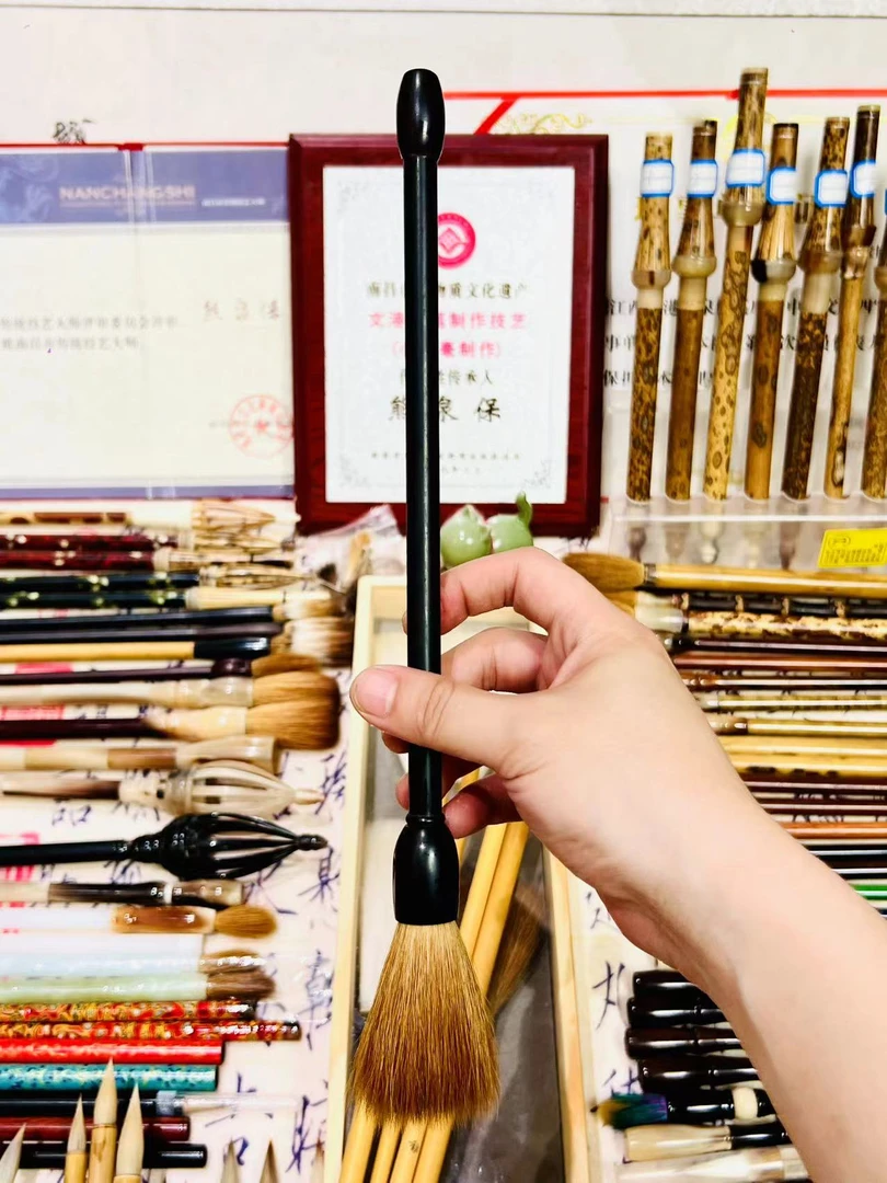 熊泉保笔庄  出锋6.0 口径1.6 黑龙江纯元尾狼毫大楷春联福字榜书