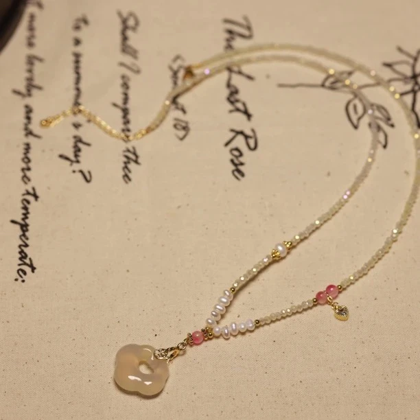 平安锁扣淡水珍珠新中式项链