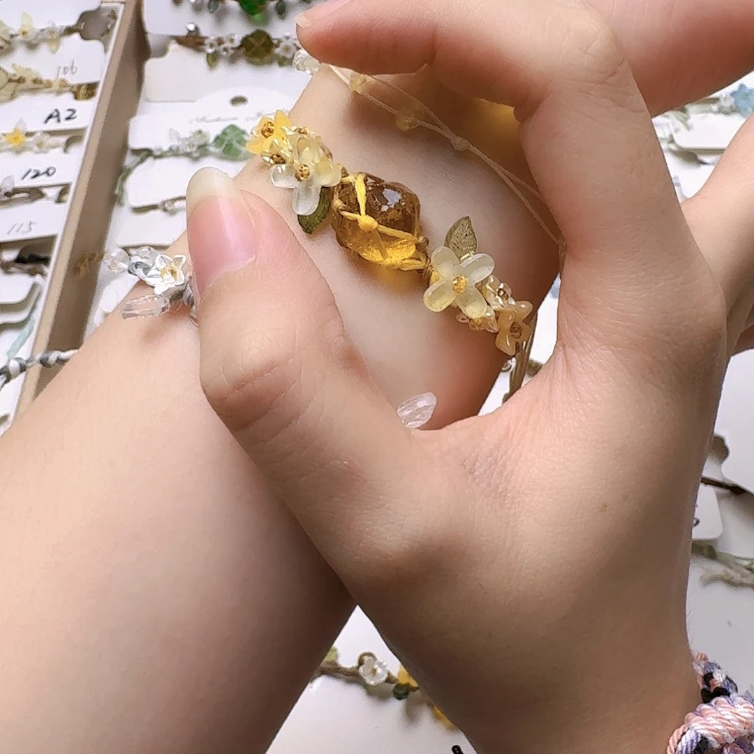 石英石纯铜锡合金纯铜018手链