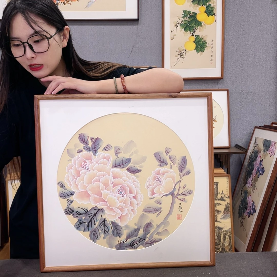 书法手绘带框尺寸：36*69