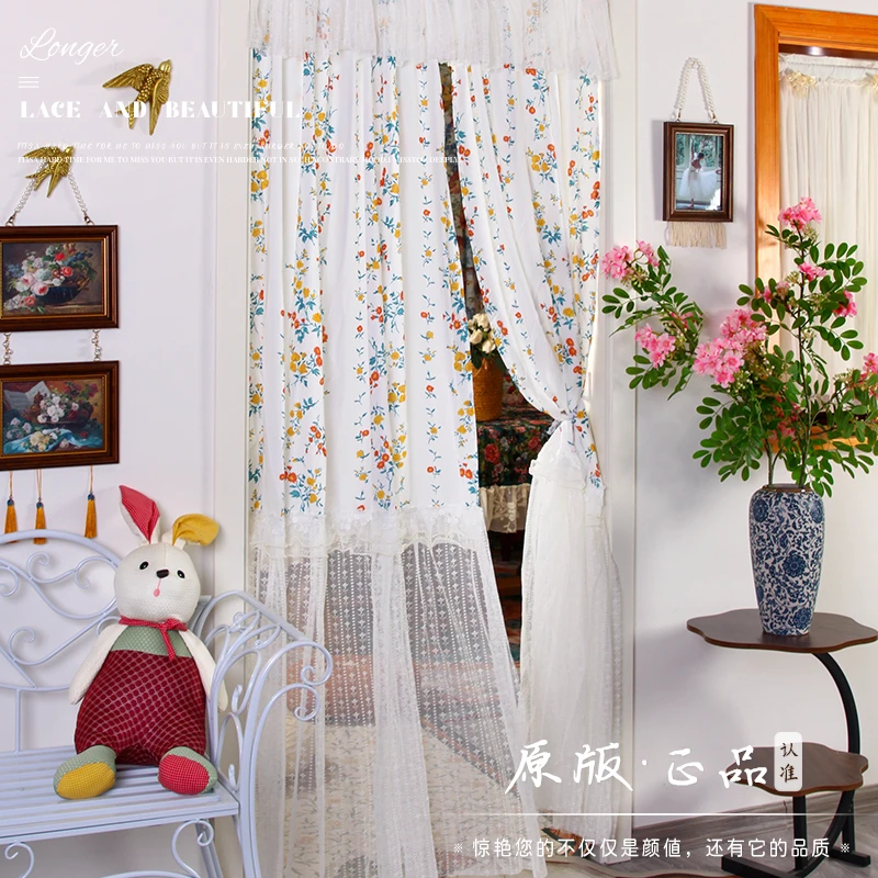 免打孔长款门帘田园风拼接款隔断帘防蚊遮隐私卧室门帘多用房门帘