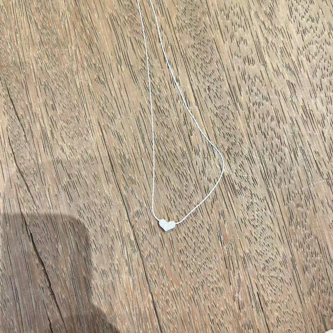 吊坠925银 0317A01 TJ韩国女装韩播代购925银碎锆石小爱心项链