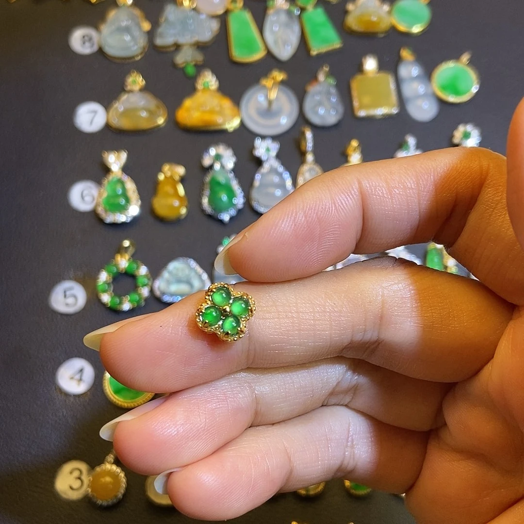 翡翠银S925镶嵌吊坠(不含链)