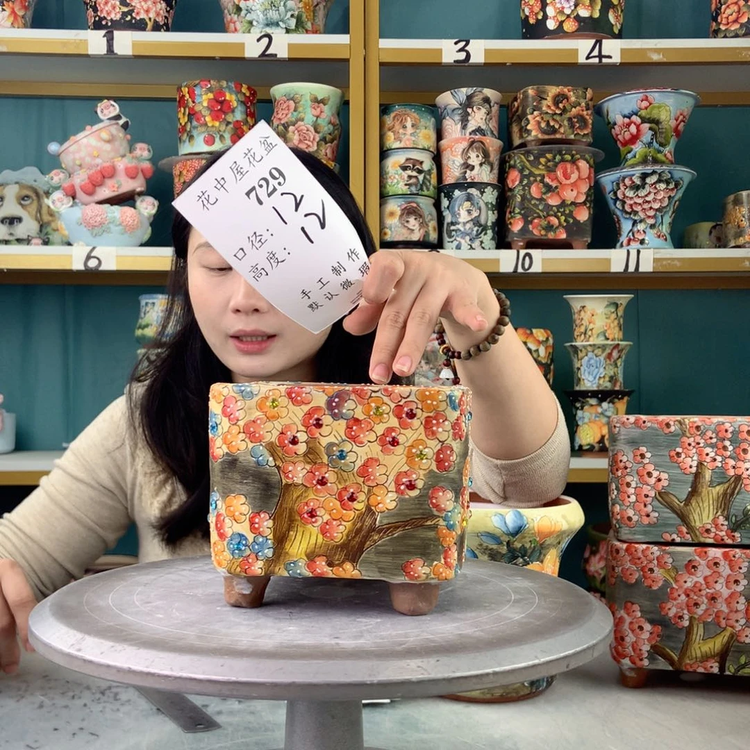 陶景德镇手工花盆729