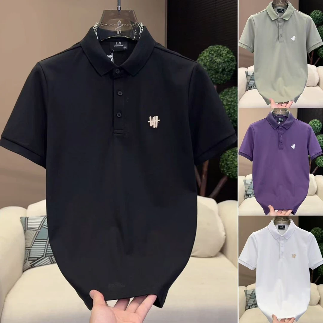2025夏季新款男士刺绣polo衫简约大方高级时尚半袖T恤衫短袖2577