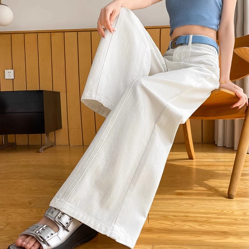 简约显高直筒牛仔裤女2025新款夏季高腰宽松显瘦垂感百搭阔腿裤子