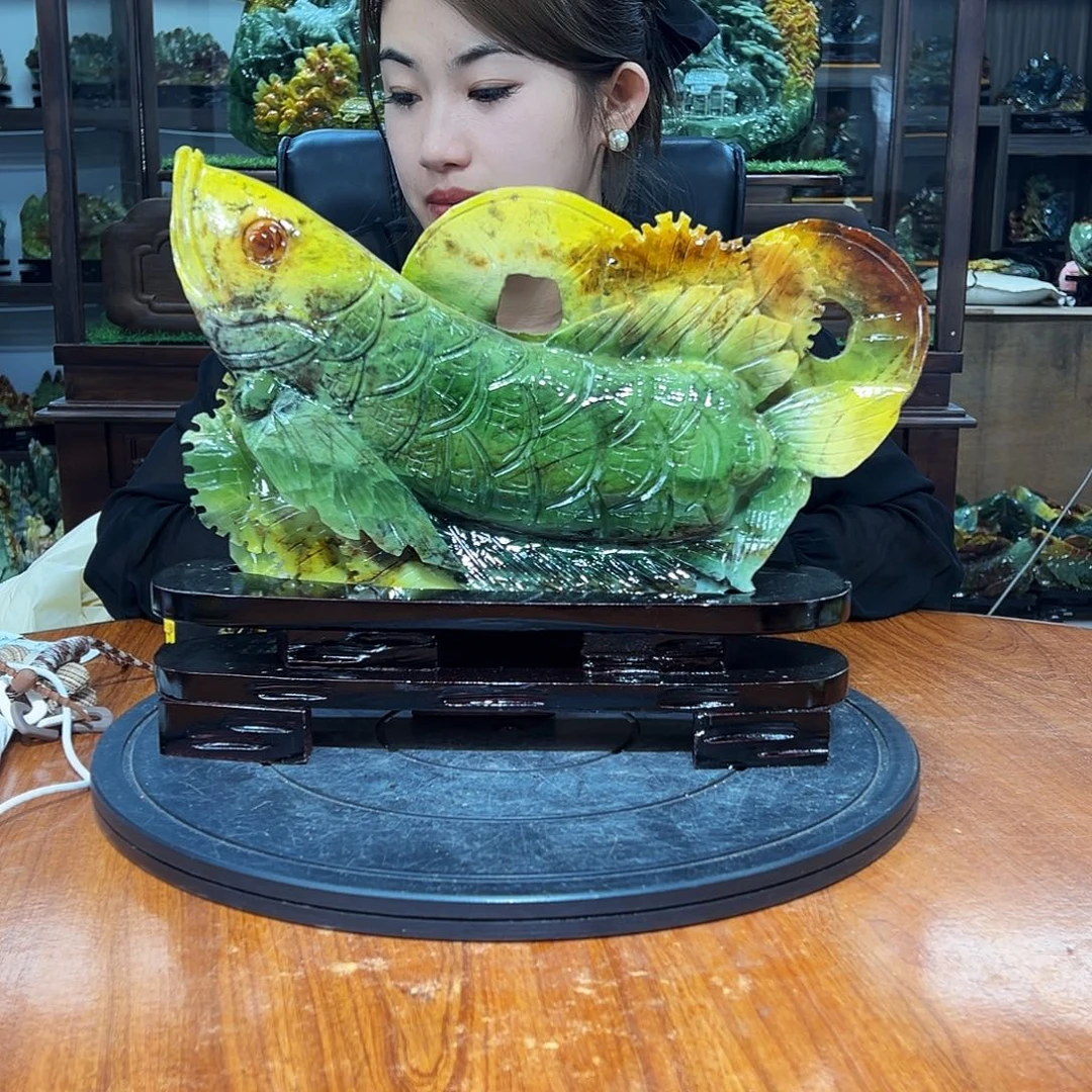 丹***鱼玉家居摆件家居摆件