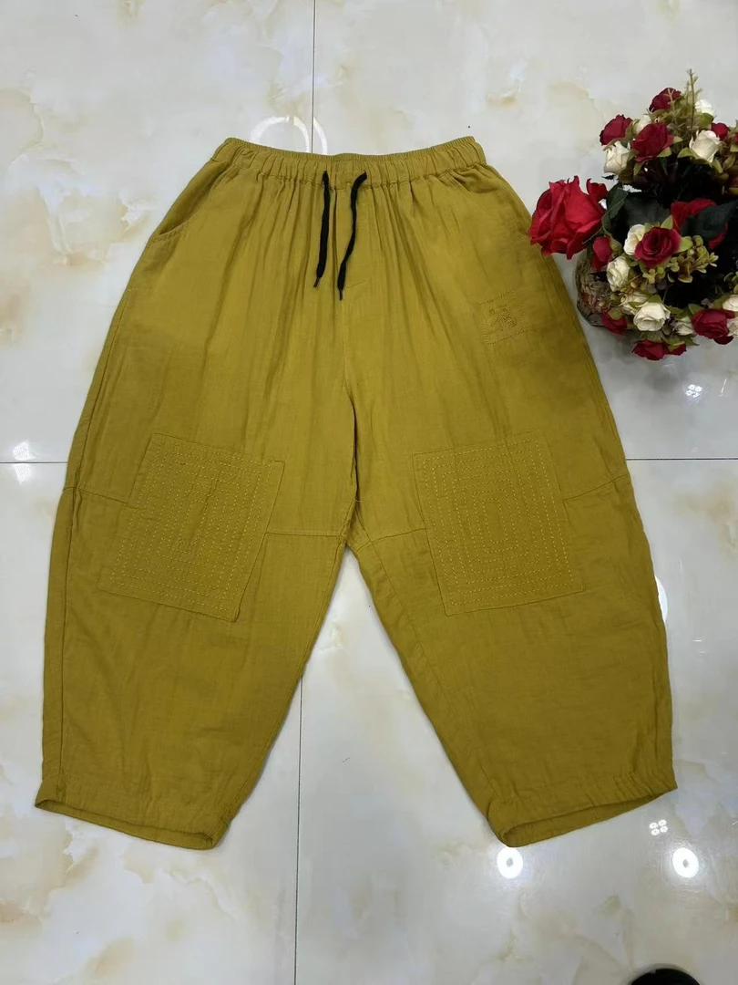 211时尚拼接哈伦裤宽松显瘦百搭舒服透气