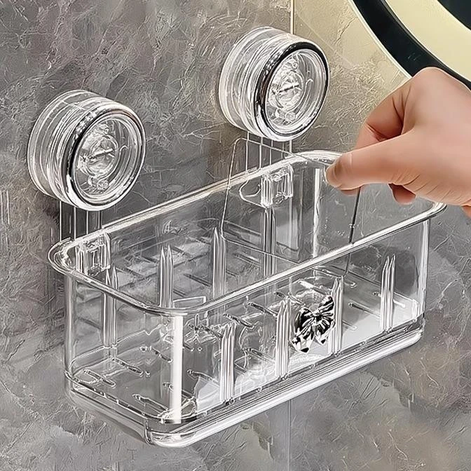 吸盘置物架卫生间浴室免打孔洗漱台整理架壁挂式墙上化妆品收纳架