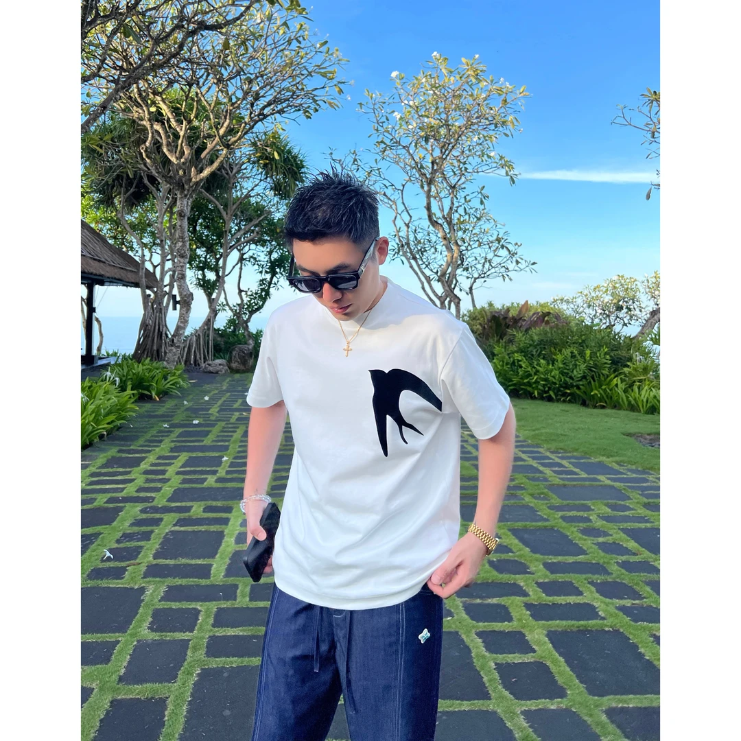 【海岛飞燕】25春夏60支液氨棉舒适柔软立体短袖T恤男士百搭情侣