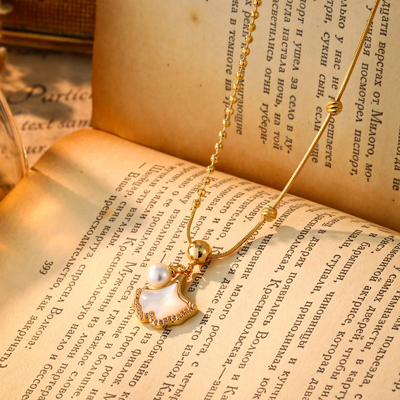 铜合金项链 饰品锁骨链气质轻奢时尚百搭小众简约金色精致项链